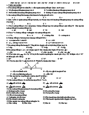 Bài tập Chương I môn Hình học Lớp 7